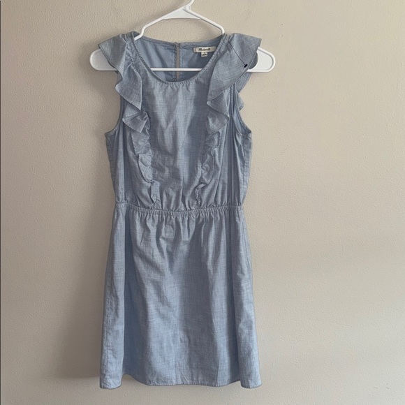 Madewell Bellflower Ruffle Dress 0 sleeveless summer women’s preppy beach - Picture 2 of 10